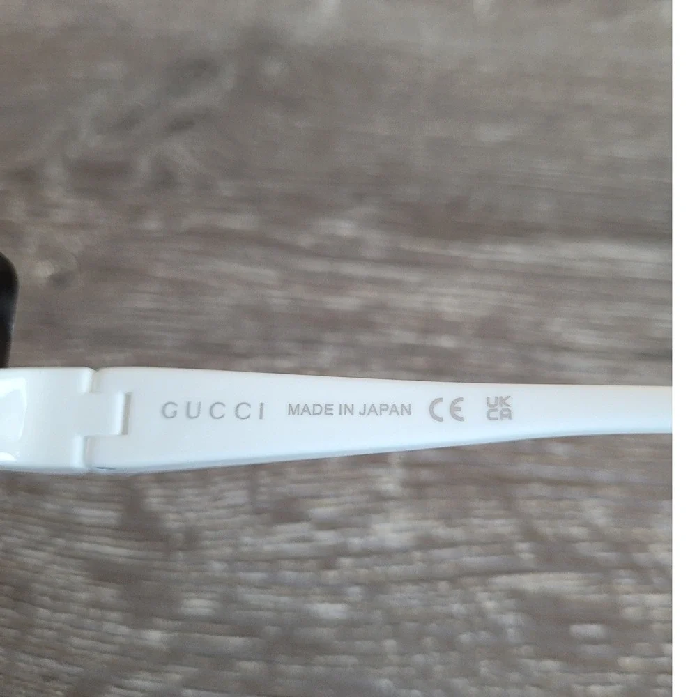 New GUCCI GG1650S White Grey 99mm Shield Sunglasses One Size